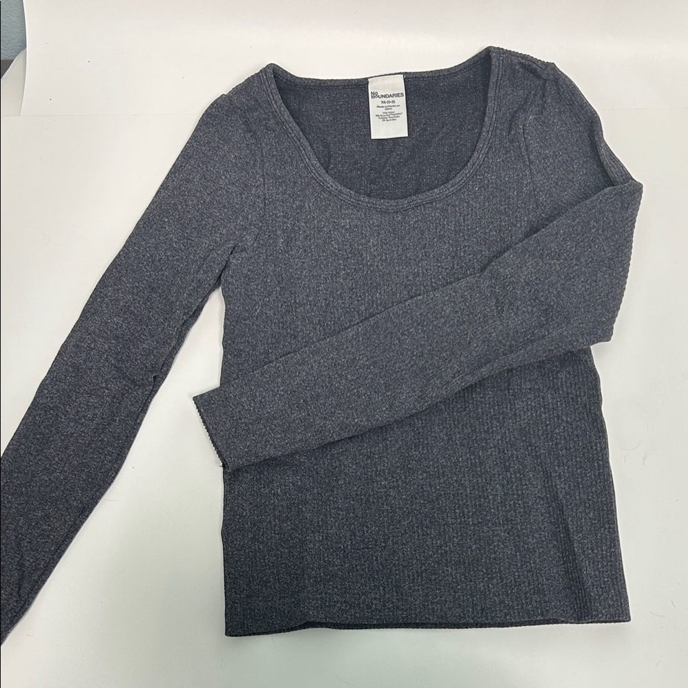 No Boundaries Dark Gray Long Sleeve Top